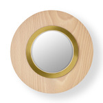 Lens Circular Wall Sconce - Gold / Natural Beech