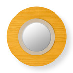 Lens Circular Wall Sconce - Matte Ivory / Yellow Wood