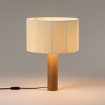 Moragas Table Lamp - Natural Oak / White Ribbon