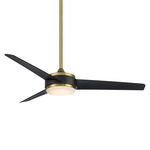 Mod Ceiling Fan with Light - Satin Brass / Matte Black