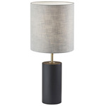 Dean Table Lamp - Black Poplar Wood / Light Grey