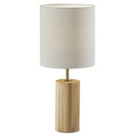 Dean Table Lamp - Natural Oak Wood / White