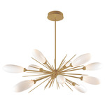 Fiori Oval Starburst Chandelier - Gilded Brass / Fiori White