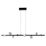 Stella Linear Chandelier - Matte Black / Cast Zircon