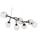 Vine Linear Pendant - Black / Clear Simon Pearce