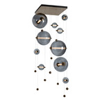 Abacus Square Multi Light Pendant - Bronze / Cool Grey