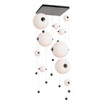 Abacus Square Multi Light Pendant - Dark Smoke / Opal