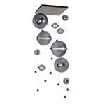 Abacus Square Multi Light Pendant - Dark Smoke / Cool Grey