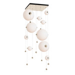 Abacus Square Multi Light Pendant - Soft Gold / Opal