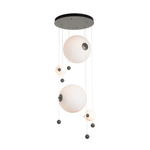Abacus Round Multi Light Pendant - Natural Iron / Opal