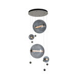 Abacus Round Multi Light Pendant - Natural Iron / Cool Grey