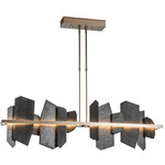 Ardesia Linear Pendant - Soft Gold / Vermont Slate