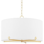 Darlene Chandelier - Aged Brass / White