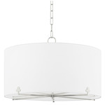 Darlene Chandelier - Polished Nickel / White