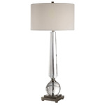 Crista Table Lamp - Crystal / White Linen