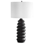 Mendocino Table Lamp - Black / White Linen