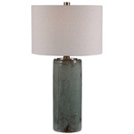 Callais Table Lamp - Blue Glass / Light Beige