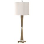 Niccolai Buffet Lamp - Antique Brass / White Linen