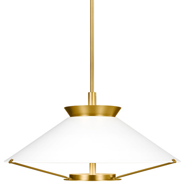 Visual Comfort Studio TP1101BBS Bacall Contemporary Burnished Brass 15.5  Hanging Light Fixture - VCS-TP1101BBS