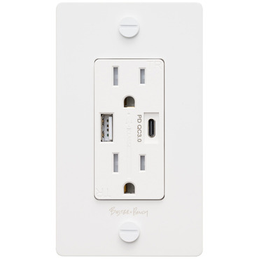 adorne with Netatmo 15 Amp Smart Duplex Outlet, White