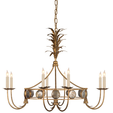 Visual Comfort Gramercy French Country Gilded Iron Frame Double Sconce