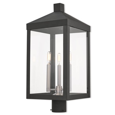 Hinkley Raley LED Post Top or Pier Mount Lantern - Museum Black - 1601MB-LV