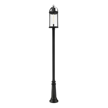 Roundhouse Outdoor Post Light with Round Post/Stepped Base by Z 