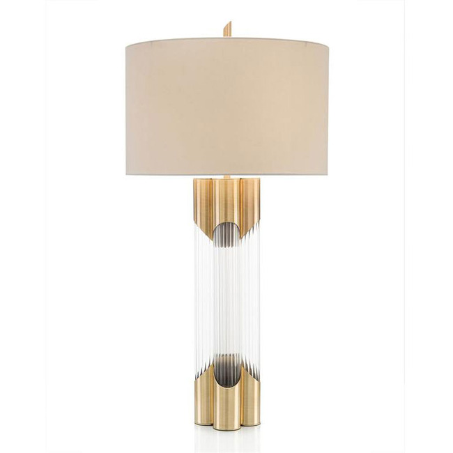 Brass And Glass Table Lamp by John-Richard