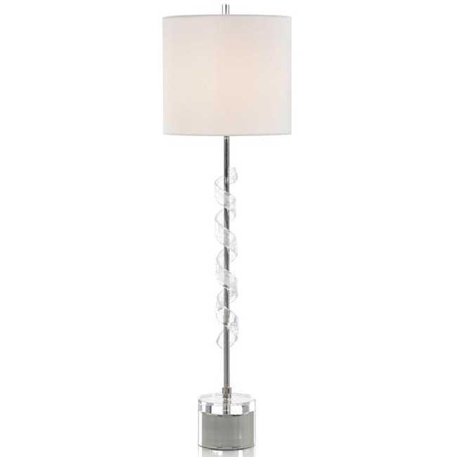 Frosted Glass Swirled Buffet Lamp by John-Richard