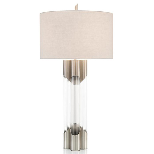 Nickel and Glass Table Lamp by John-Richard