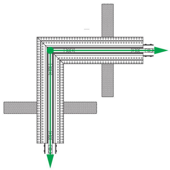 TruTrack Magnetic 2-Circuit Recessed Track L Power Feed by PureEdge Lighting