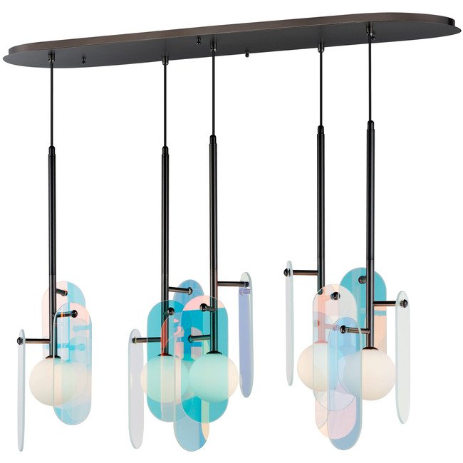 Megalith Dichroic Multi Light Linear Pendant by Studio M