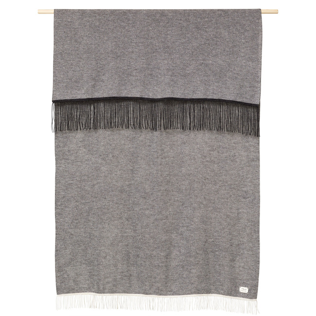 Aymara Dark Grey Fringe Blanket by Form & Refine