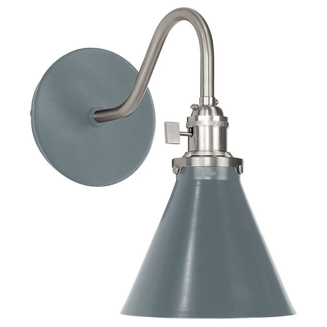 Uno Curved Arm Cone Wall Light by Montclair Light Works