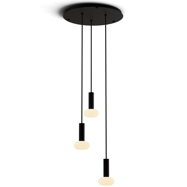 Combi Round Multi-Light Pendant with Glass Ball by Koncept Lighting