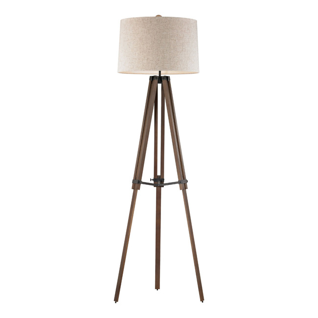 Wooden Brace Tripod Floor Lamp by Elk Home