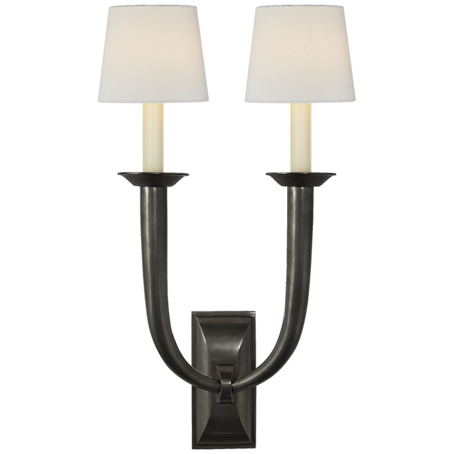 French Double Deco Horn Wall Sconce by Visual Comfort Signature