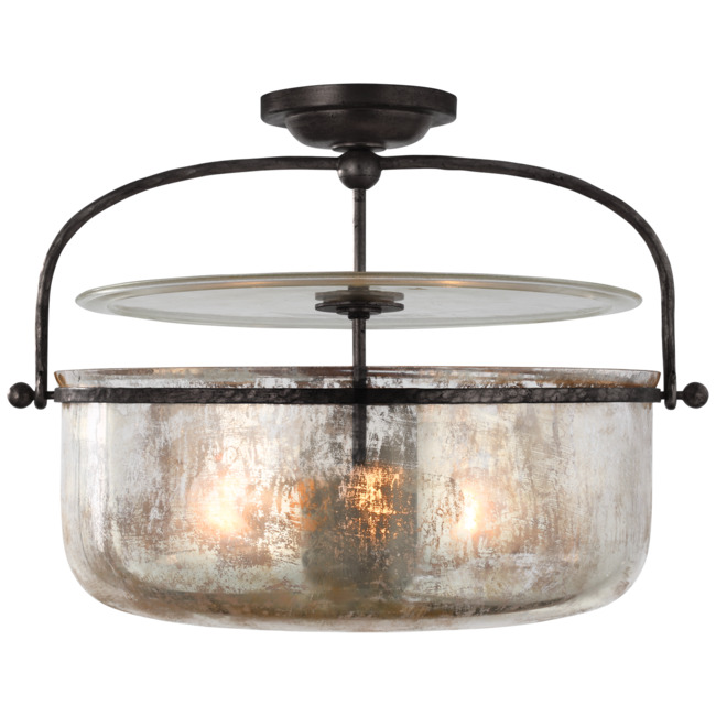 Lorford Lantern Semi Flush Ceiling Light by Visual Comfort Signature