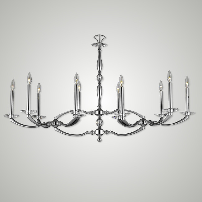 Kensington Large Linear Chandelier by American Brass & Crystal