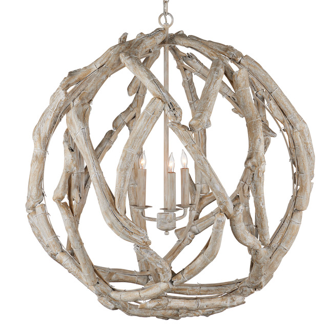 Driftwood Orb Chandelier by Currey and Company