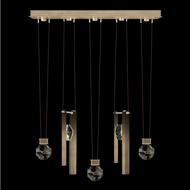 Aria Bar/Drop Linear Multi Light Pendant by Fine Art Handcrafted Lighting