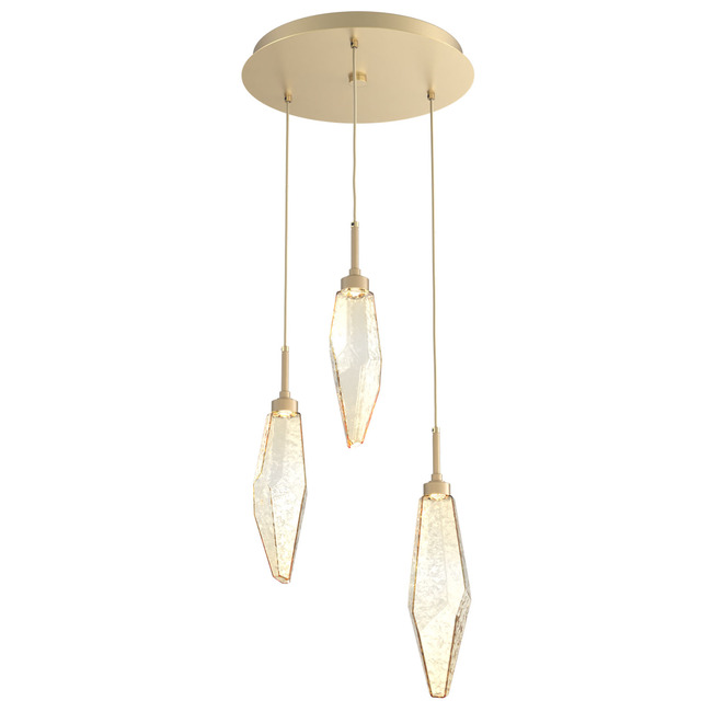 Rock Crystal Round Multi Light Pendant by Hammerton Studio