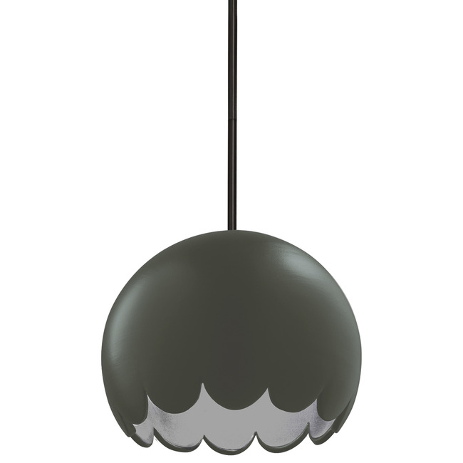 Radiance Scallop Black Stem Pendant by Justice Design