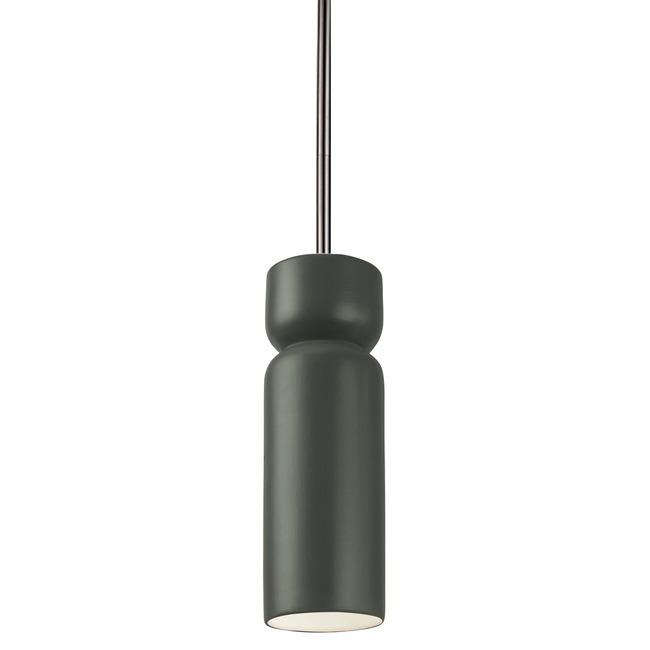 Ceramic Tall Hourglass Stem Pendant by Justice Design