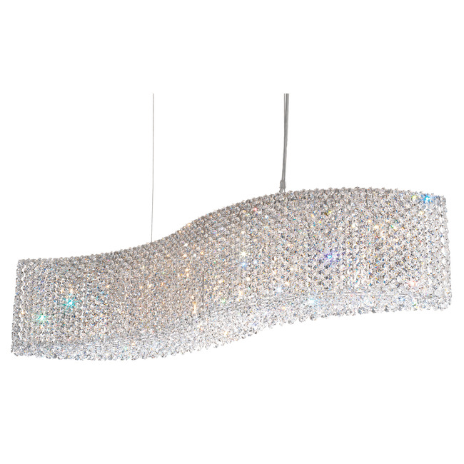 Refrax Wave Linear Chandelier by Schonbek Signature