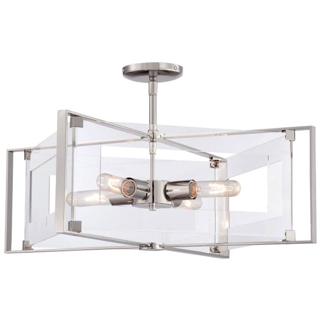 Crystal-Clear Convertible Semi Flush Mount by George Kovacs