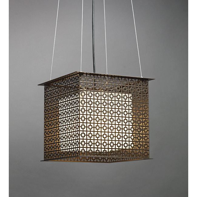 Clarus Square Shaded Geometric Cutout Pendant by UltraLights
