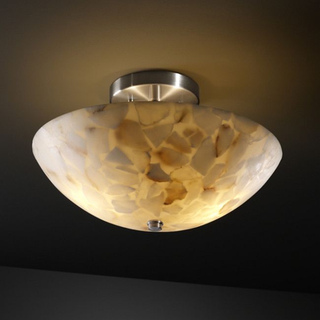 Alabaster Rocks Round Bowl Semi Flush Mount by Justice Design