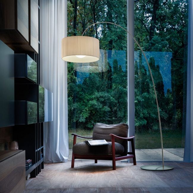 Fog Plisse Arch Floor Lamp by Medialight