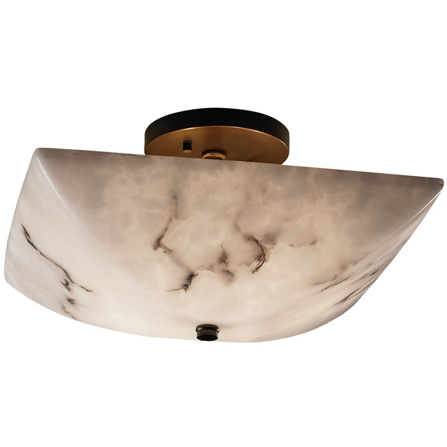Square Bowl Semi Flush Ceiling Mount by Justice Design